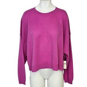 Anthropologie Pilcro The Alani 100% Cashmere Sweater, Cropped Crew-Neck, Pink,1X